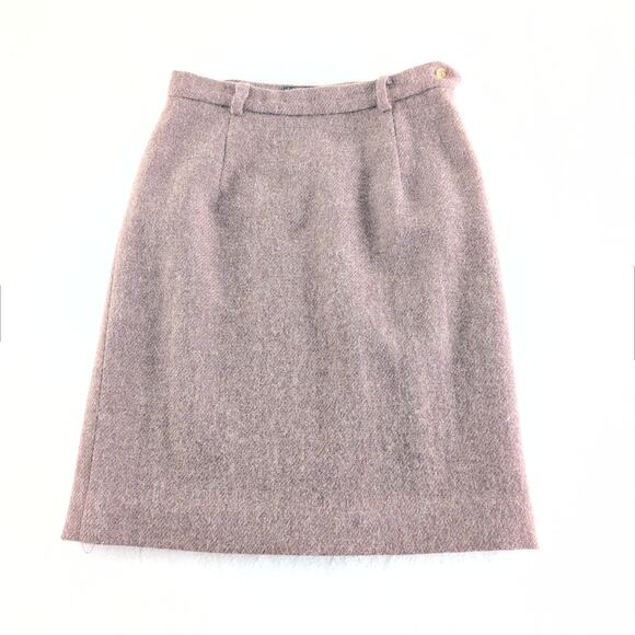 Vintage Ralph Lauren Pencil Skirt Women's 8 Lamb's Wool Alpaca Blend Mauve - Picture 1 of 8